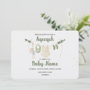 Cartão de Convite de Aqeeqah Aqiqah Instantâneo Ed