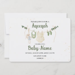Cartão de Convite de Aqeeqah Aqiqah Instantâneo Ed