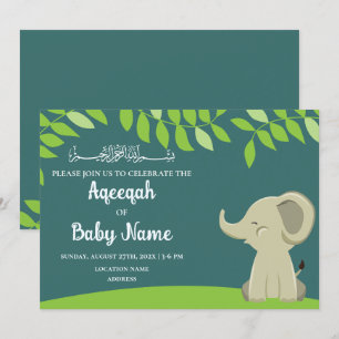 Cartão de Convite de Aqeeqah de Bebê Instantâneo e