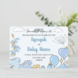Cartão de Convite de Aqeeqah Instantâneo Editável