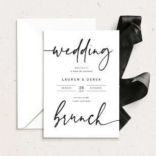 Cartão de Convite de Brunch de Casamento Ousado Co