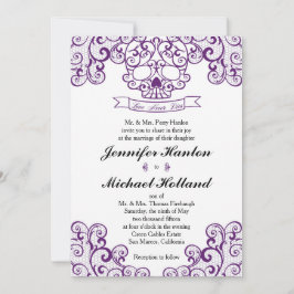 Cartão de Convite de Calavera de Raios Elegante