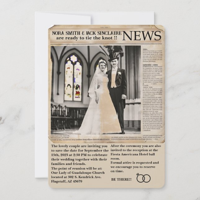 " CARTÃO DE CONVITE DE CASAMENTO " (Frente)