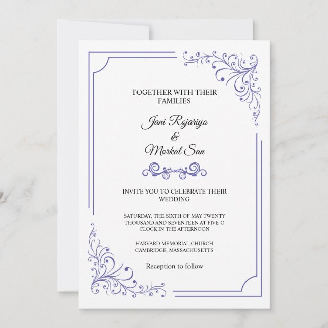 Cartão de Convite de Casamento (Frente)