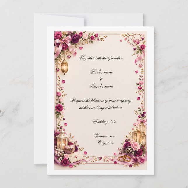 Cartão de convite de casamento  (Frente)