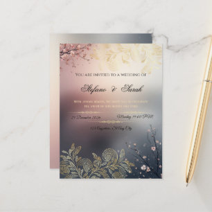 Cartão de convite de casamento