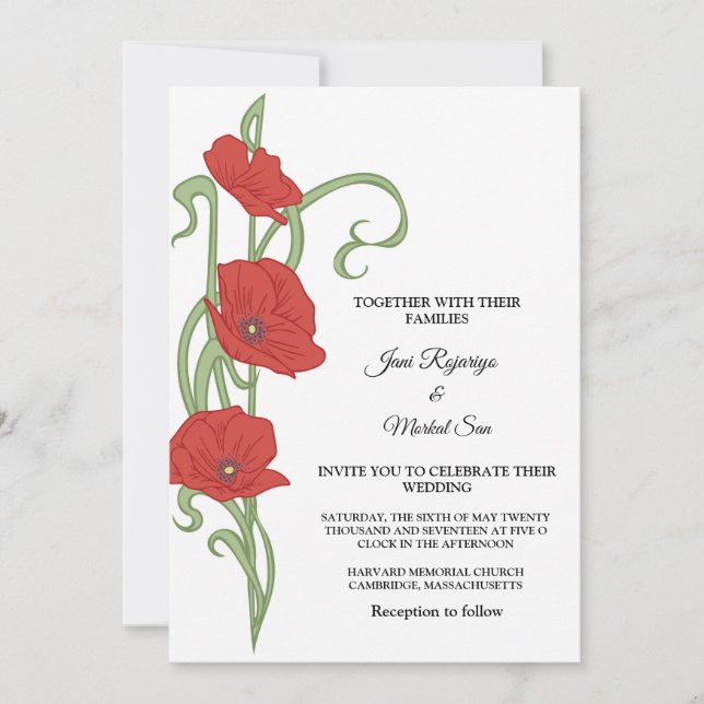 Cartão de Convite de Casamento (Frente)