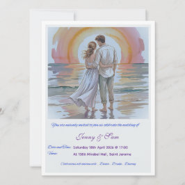 Cartão de Convite de Casamento Boho Simples