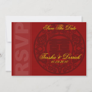 cartão de convite de casamento chinês RSVP save th