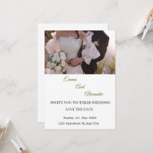 Cartão de Convite de Casamento com Data de Guarda