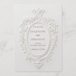 Cartão de convite de casamento com padrões elegant