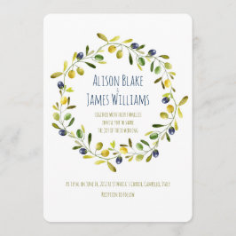 Cartão de convite de casamento de cor aquosa do Ol