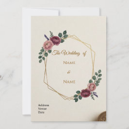 Cartão de Convite de Casamento Elegante