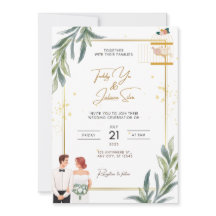 Cartão de Convite de Casamento Elegante