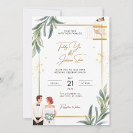 Cartão de Convite de Casamento Elegante