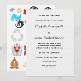 Cartão de Convite de Casamento | Elegante Roteiro 