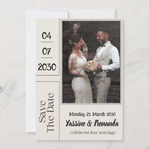 Cartão de Convite de Casamento em Francês Français