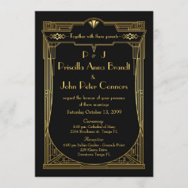 Cartão de convite de casamento,Excelente Gatsby, p