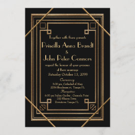 Cartão de convite de casamento,Excelente Gatsby, p