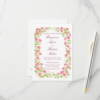 Cartão de Convite de Casamento Floral