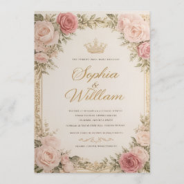 Cartão de Convite de Casamento Floral Elegante
