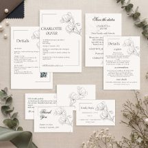 Cartão de Convite de Casamento Floral em Arte de L