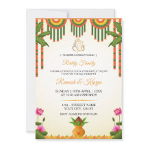 Cartão de Convite de Casamento Kalyanam do Sul da