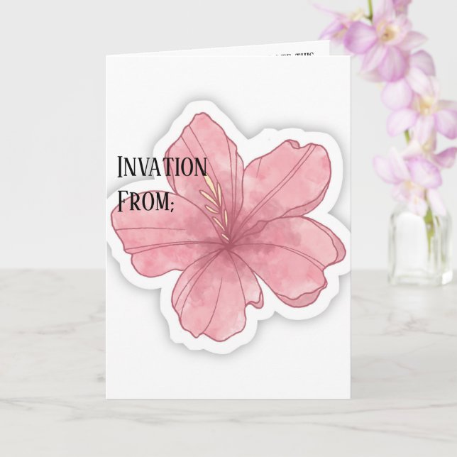 Cartão de Convite de Casamento Minimalista (Orquídea)