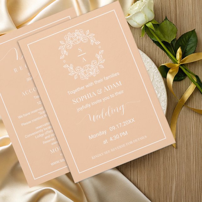 Cartão de Convite de Casamento Minimalista Elegant (Criador carregado)