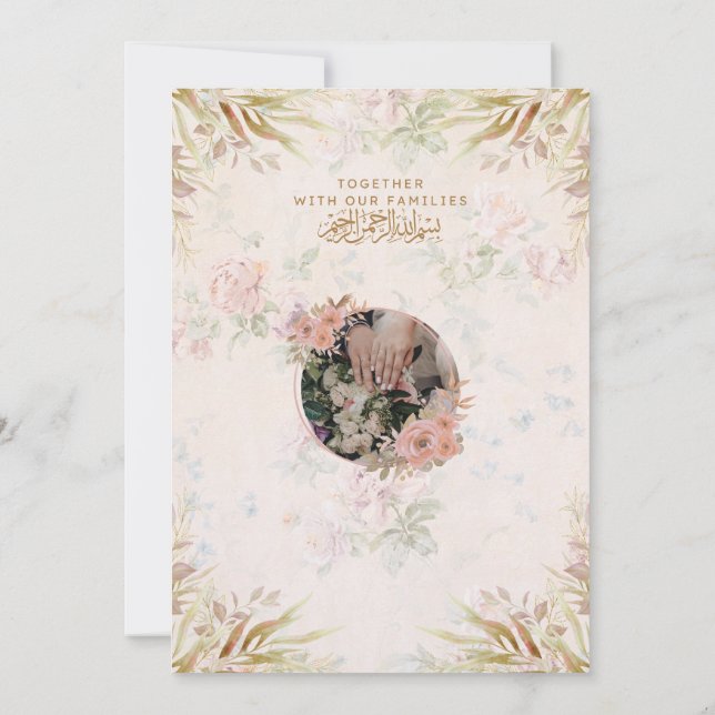 Cartão de Convite de Casamento Minimalista Moderno (Verso)