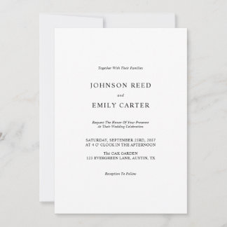 Cartão de Convite de Casamento Minimalista Persona