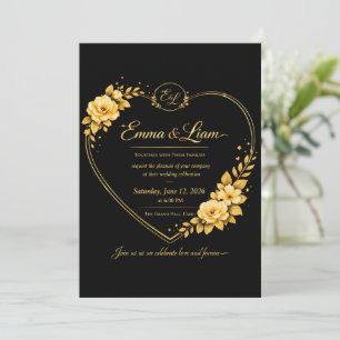 Cartão de Convite de Casamento Moderno – Minimalis