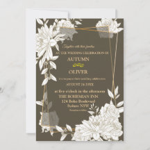 Cartão de convite de casamento para a arte floral 