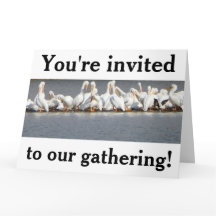 Cartão de convite de casamento, Pelicanos