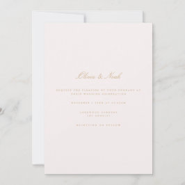 Cartão de Convite de Casamento Rosa-Rosa Dourado e