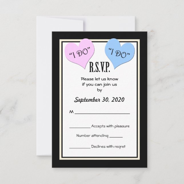Cartão de Convite de Casamento RSVP I DO (Frente)