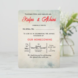 Cartão de convite de casamento simples