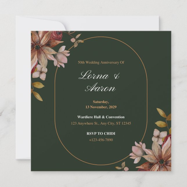 Cartão de Convite de Casamento Único (Frente)