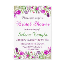 Cartão de Convite de Chuveiro de Noiva com Flor