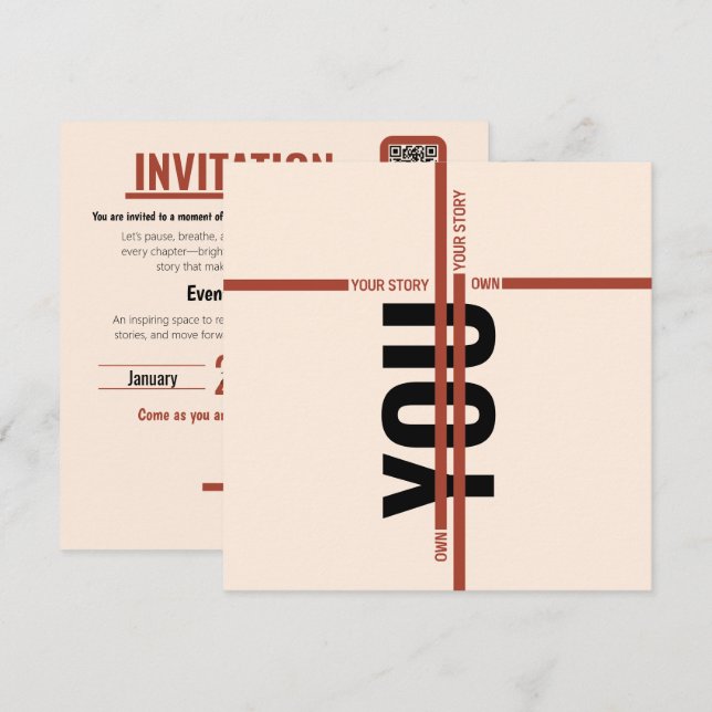 Cartão de Convite de Evento Motivacional Moderno | (Frente/Verso)