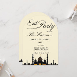 Cartão de Convite de Festa Eid Minimalista Elegant