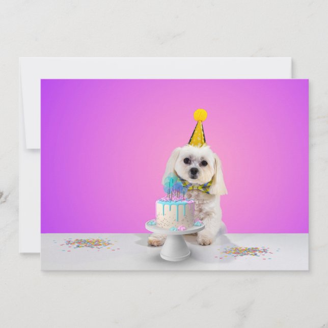 Cartão de Convite de Festa Plano Personalizável 5x (Frente)