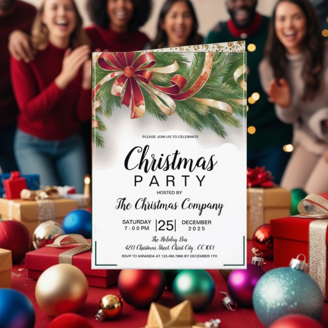 Cartão de Convite de festas de Natal Festivo - Dou (Criador carregado)