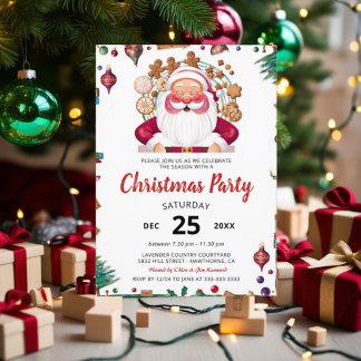 Cartão de Convite de festas de Natal para Papais n