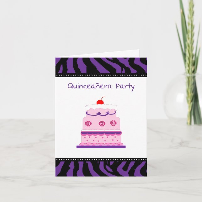 Cartão de Convite de festas Quinceanera (Frente)