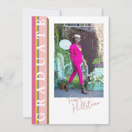 Cartão de Convite de Formatura com Gradiente Linea