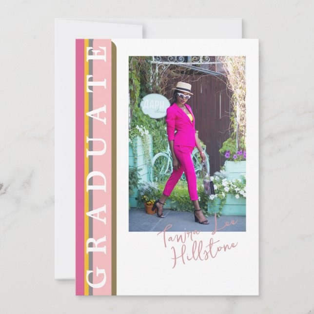 Cartão de Convite de Formatura com Gradiente Linea (Frente)