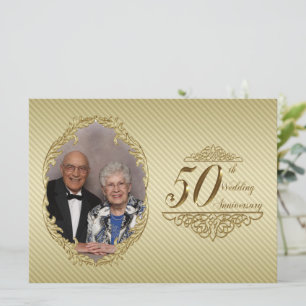 Cartão de Convite de Foto de Aniversário de 50 Ano