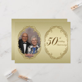 Cartão de Convite de Foto de Aniversário de 50 Ano