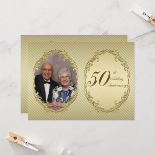Cartão de Convite de Foto de Aniversário de 50 Ano
